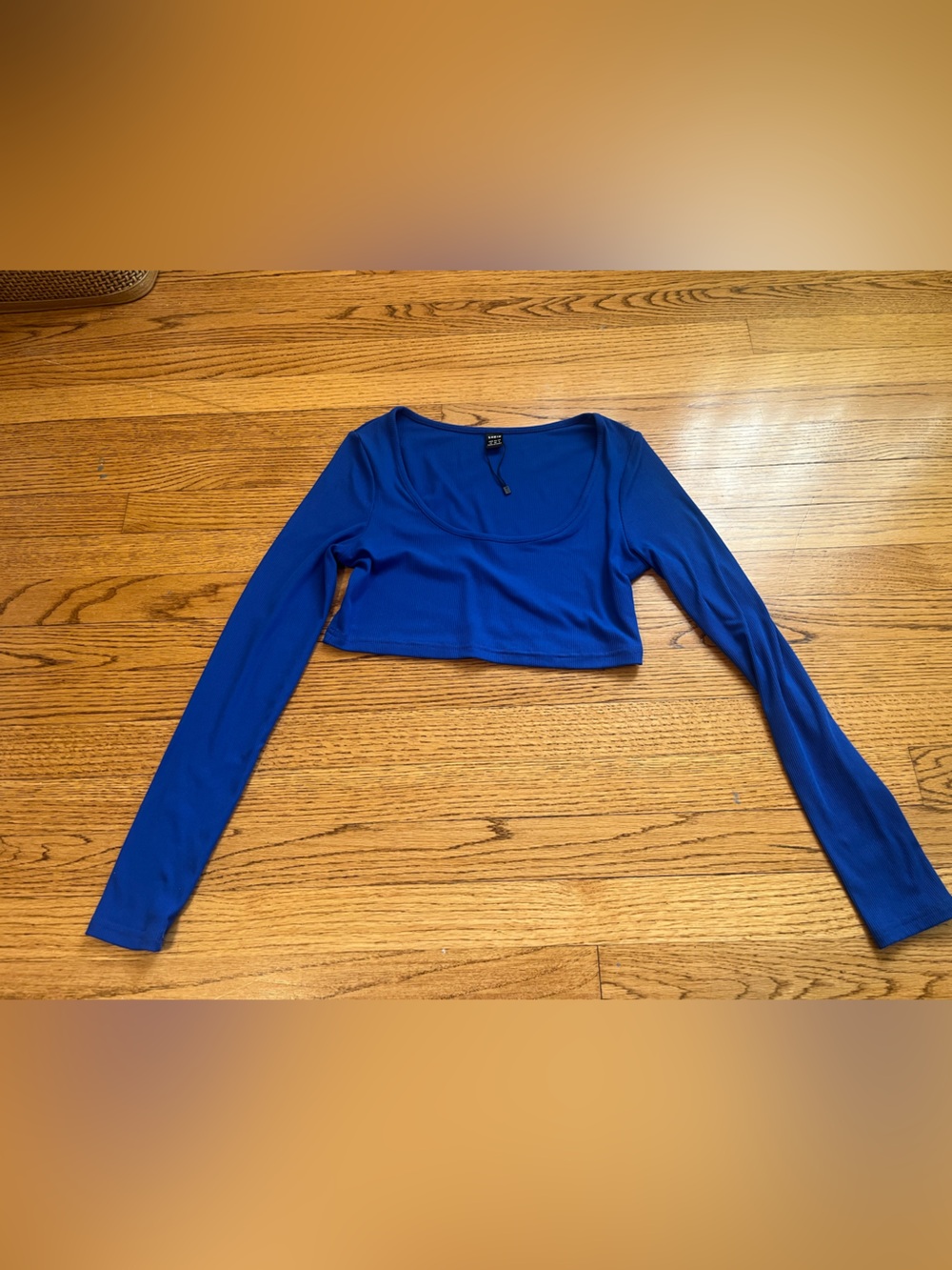 SHEIN Royal Blue Long Sleeve Crop Top